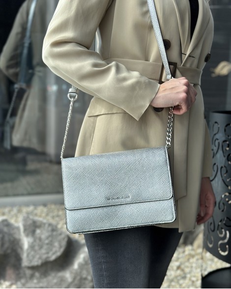 Kabelka dámská Michael Kors GUSSET stříbrná